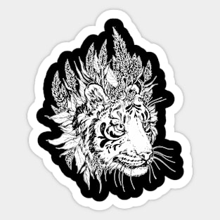 Tiger Wisp - Black Linework Version Sticker